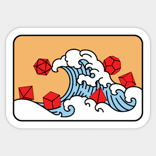 Kanagawa Wave Dice Set Sticker